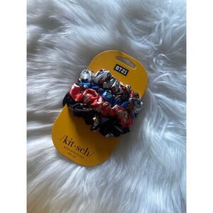 BTS K-pop Kitsch Satin Scrunchies 4pc Set‎